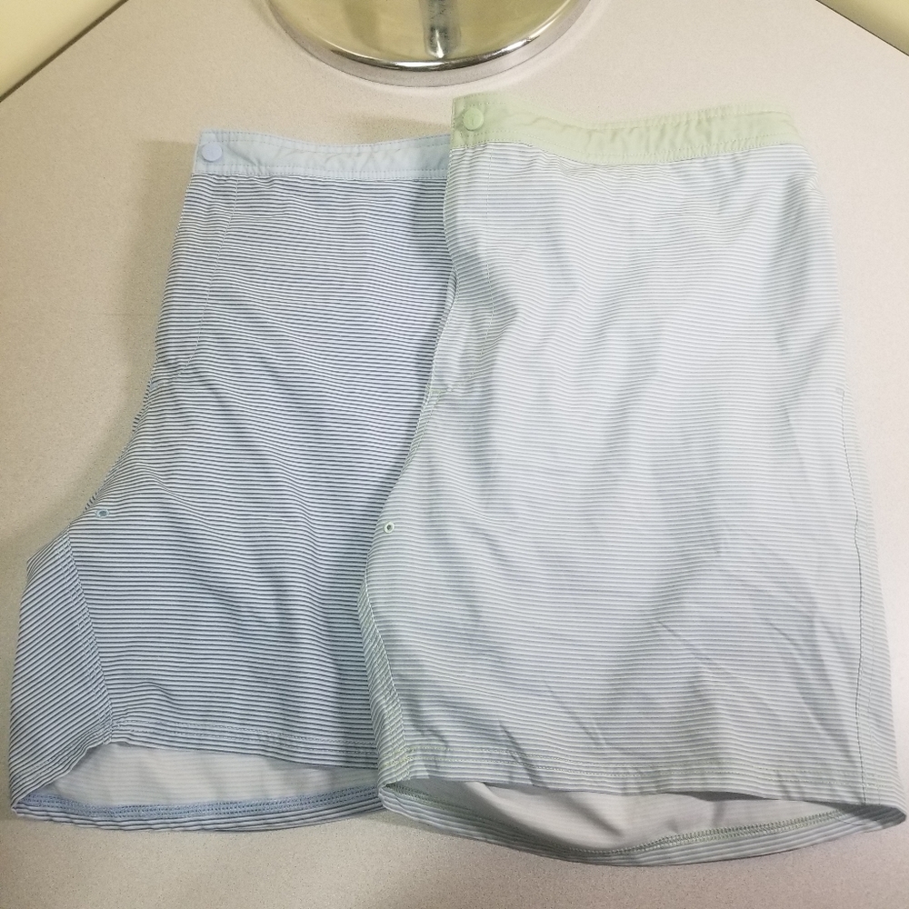 2 GEN TEAL Swim Trunks Bundle Blue / Green & White